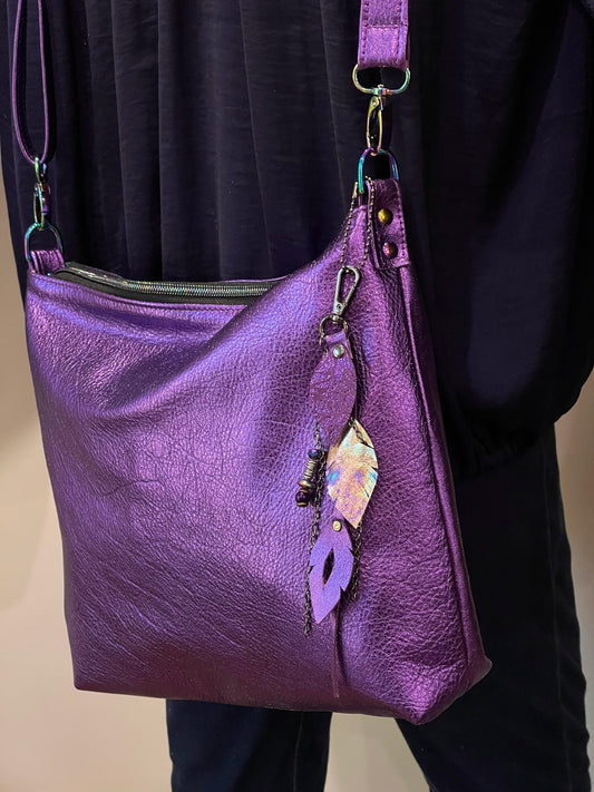 Leather Feather Charm for your Leather Bag