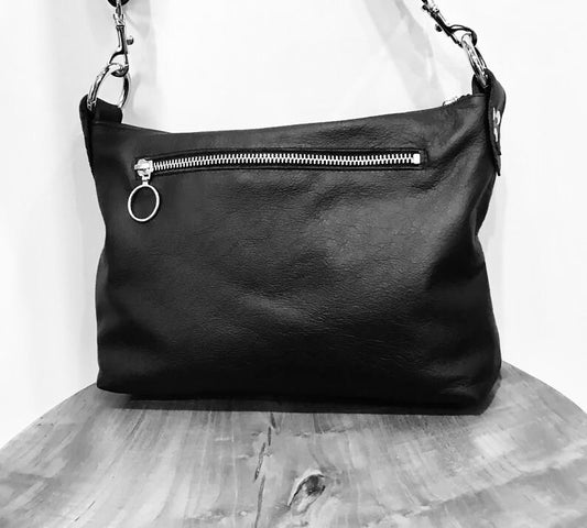 Small Black Leather shoulder crossbody bag