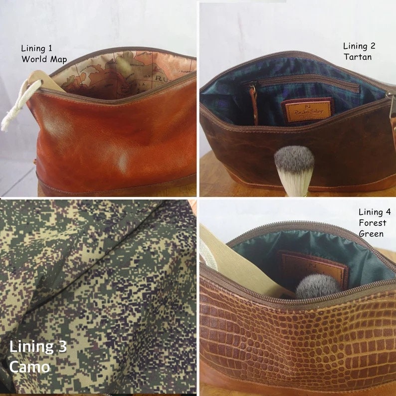 Vintaged Leather Toiletry bag, Mens Dopp kit