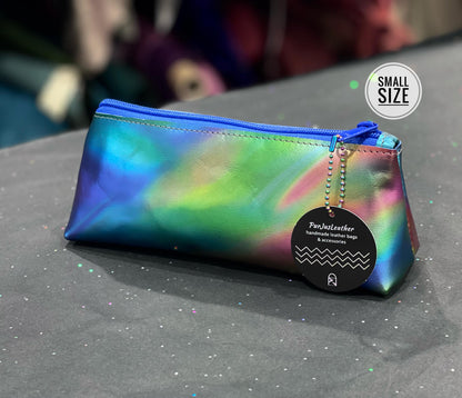Metallic Rainbow Aurora Leather makeup purse