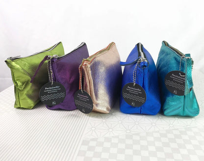 Metallic Purple makeup Purse, or wristlet