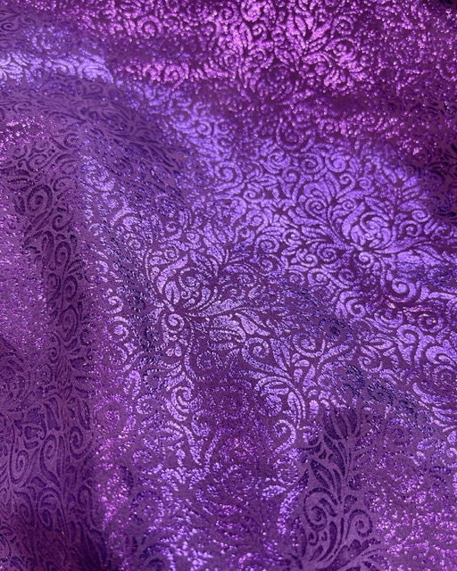 Metallic purple Tote, soft Florentine Italian print metallic leather, free zipper purse