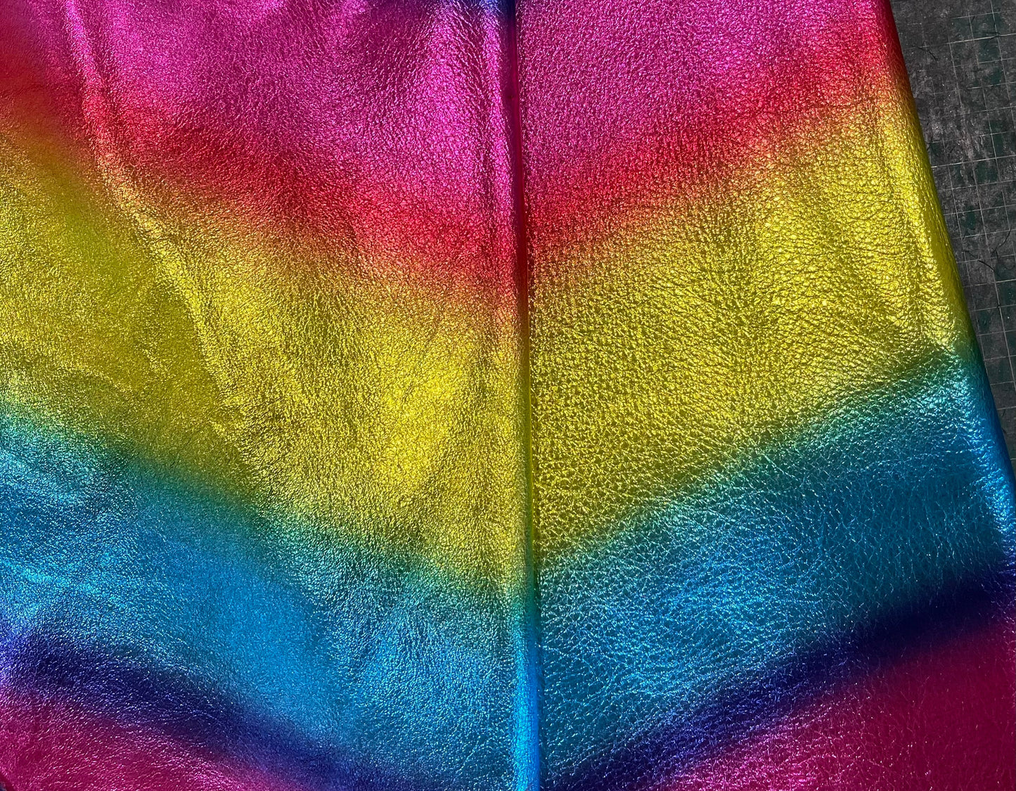 Metallic Rainbow Colours leather Wristlet clutch