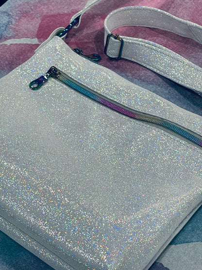 White Iridescent Silver crossbody bag