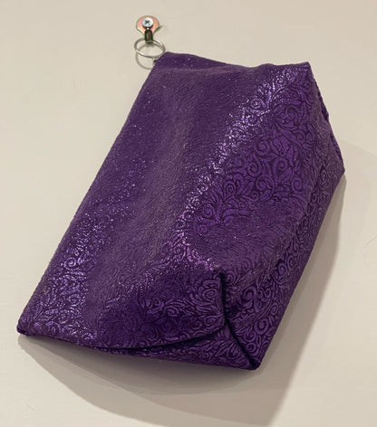 Metallic Purple Makeup Purse, Purple Gift idea