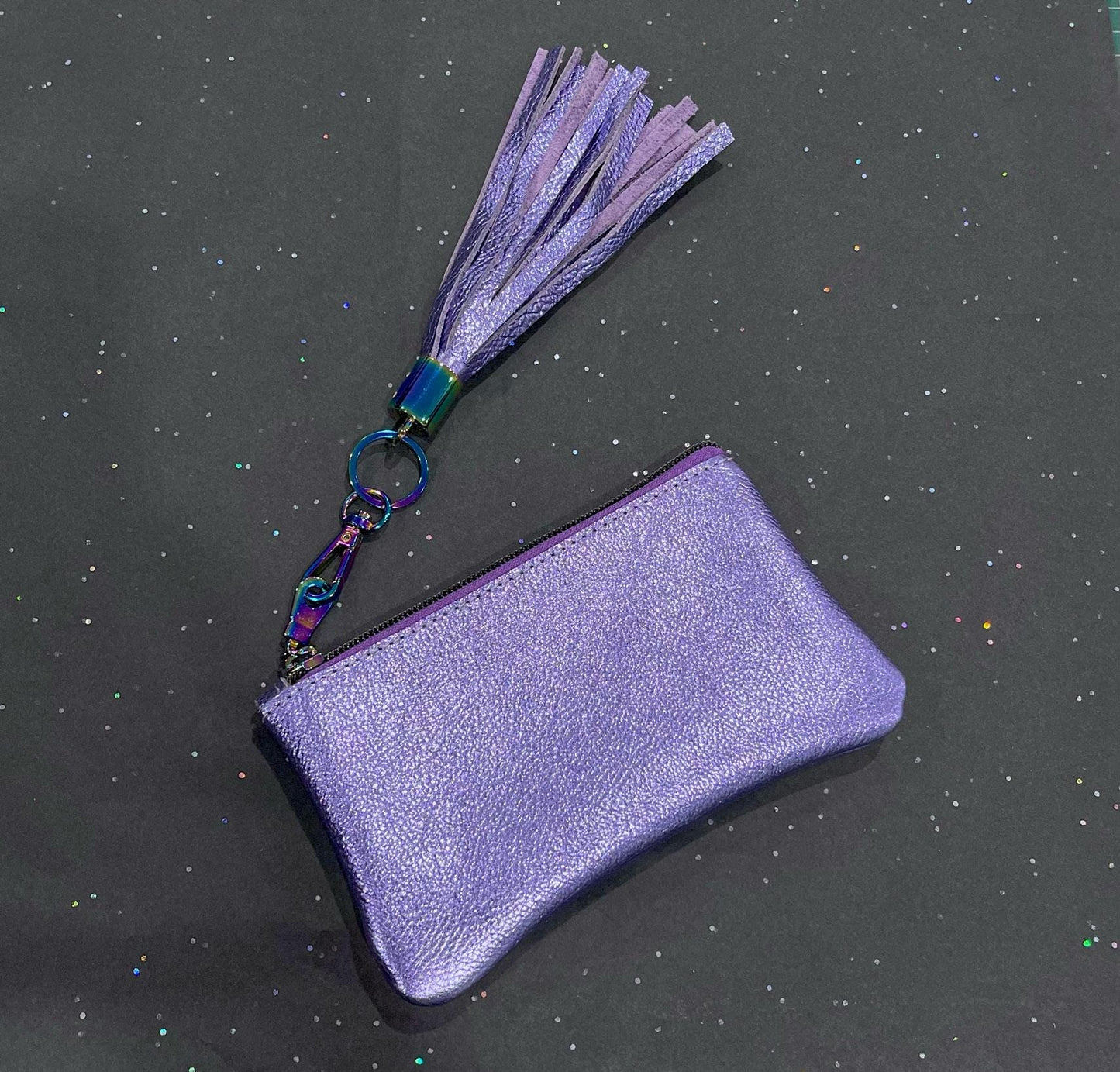 Lavender Purple Metallic Coin Purse