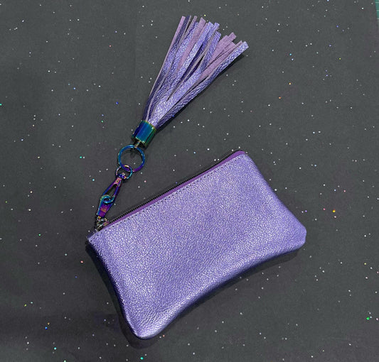 Lavender Purple Metallic Coin Purse