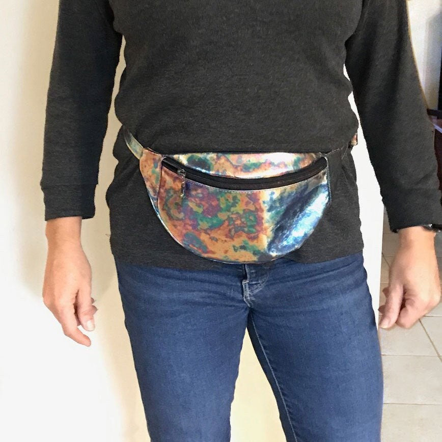 Bum Bag, Oil slick Leather Waist Bag
