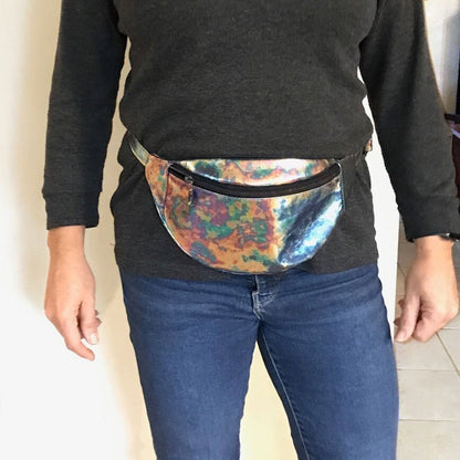 Bum Bag, Oil slick Leather Waist Bag