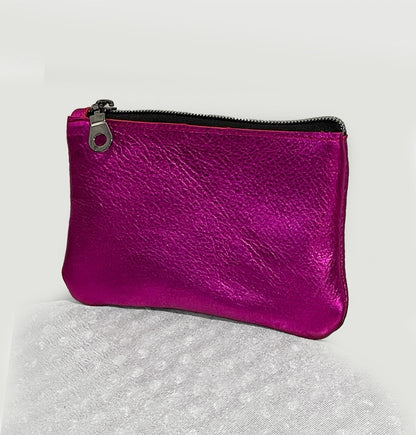 Fuchsia Pink Metallic coin purse