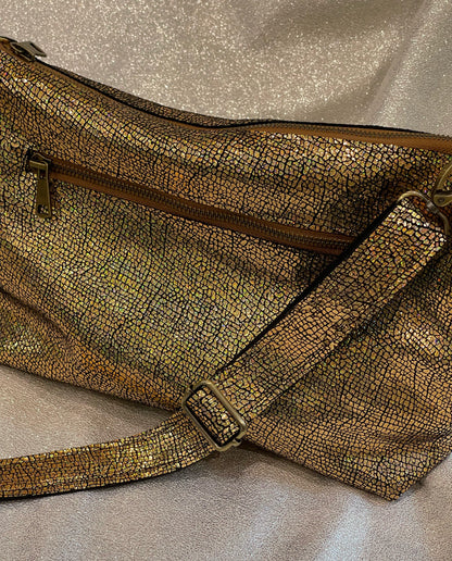 Iridescent Gold soft crossbody bag