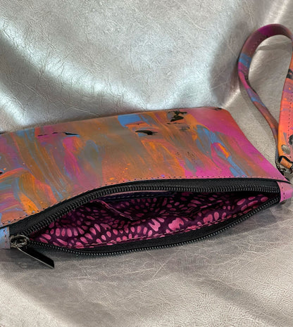 lining inside Colorful pouch with a zipper 