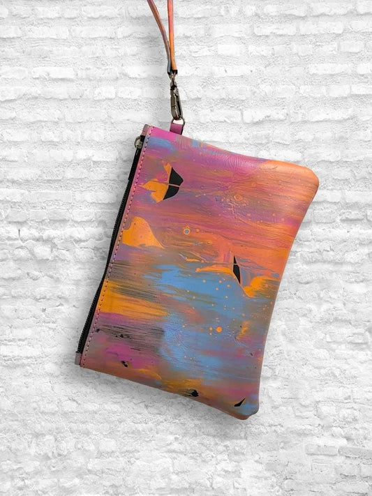 Colorful pouch with a removable lanyard 