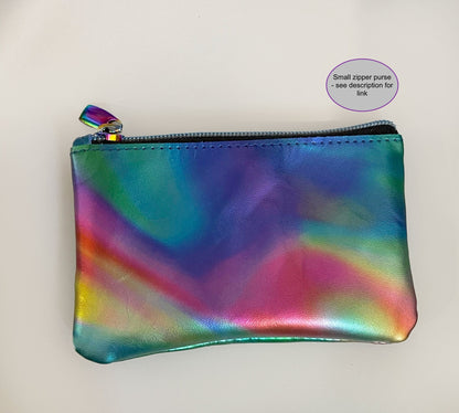 Multi colour Rainbow Aurora Borealis leather crossbody bag