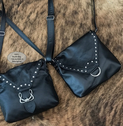 Black leather Crossbody with rivets