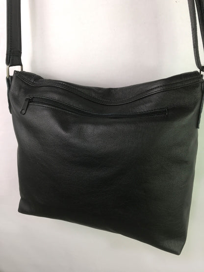 Black leather Crossbody with rivets