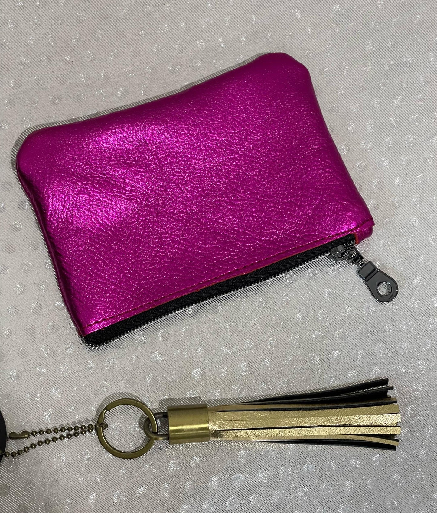 Fuchsia Pink Metallic coin purse
