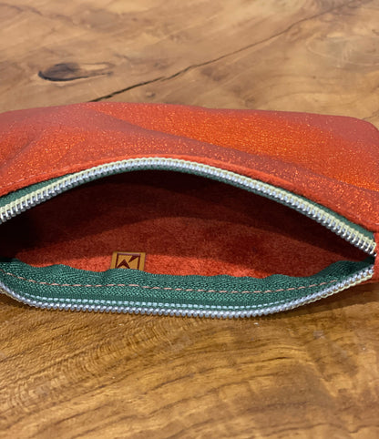 Metallic Mango Orange zipper purse
