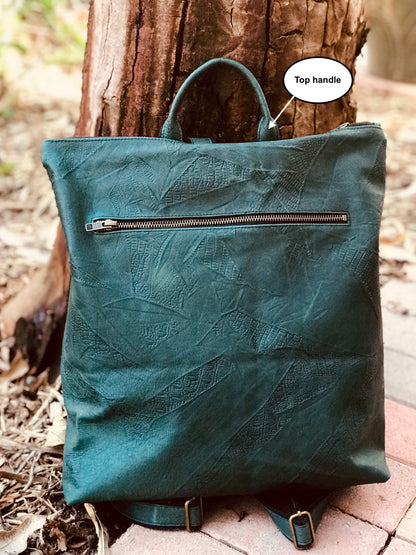 Hot pink leather Backpack and tote, Travel bag