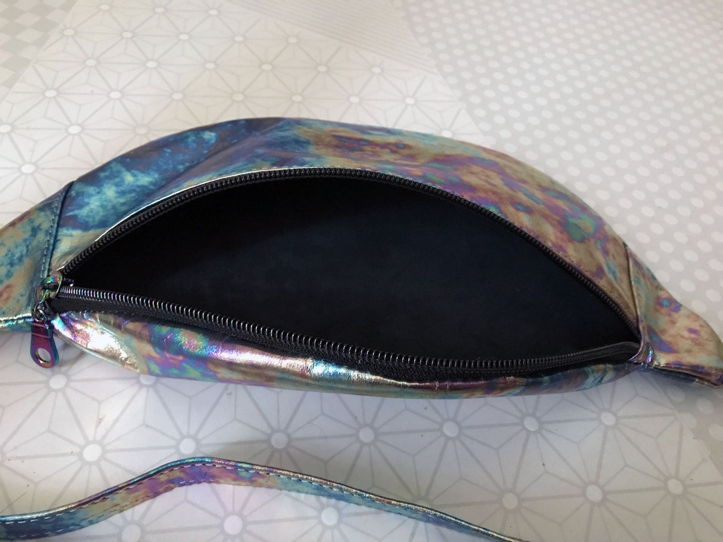 Bum Bag, Oil slick Leather Waist Bag