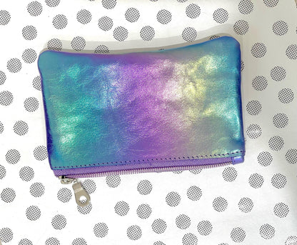 Rainbow Aurora Australis Metallic coin purse, coin purse pouch with easy glide zipper