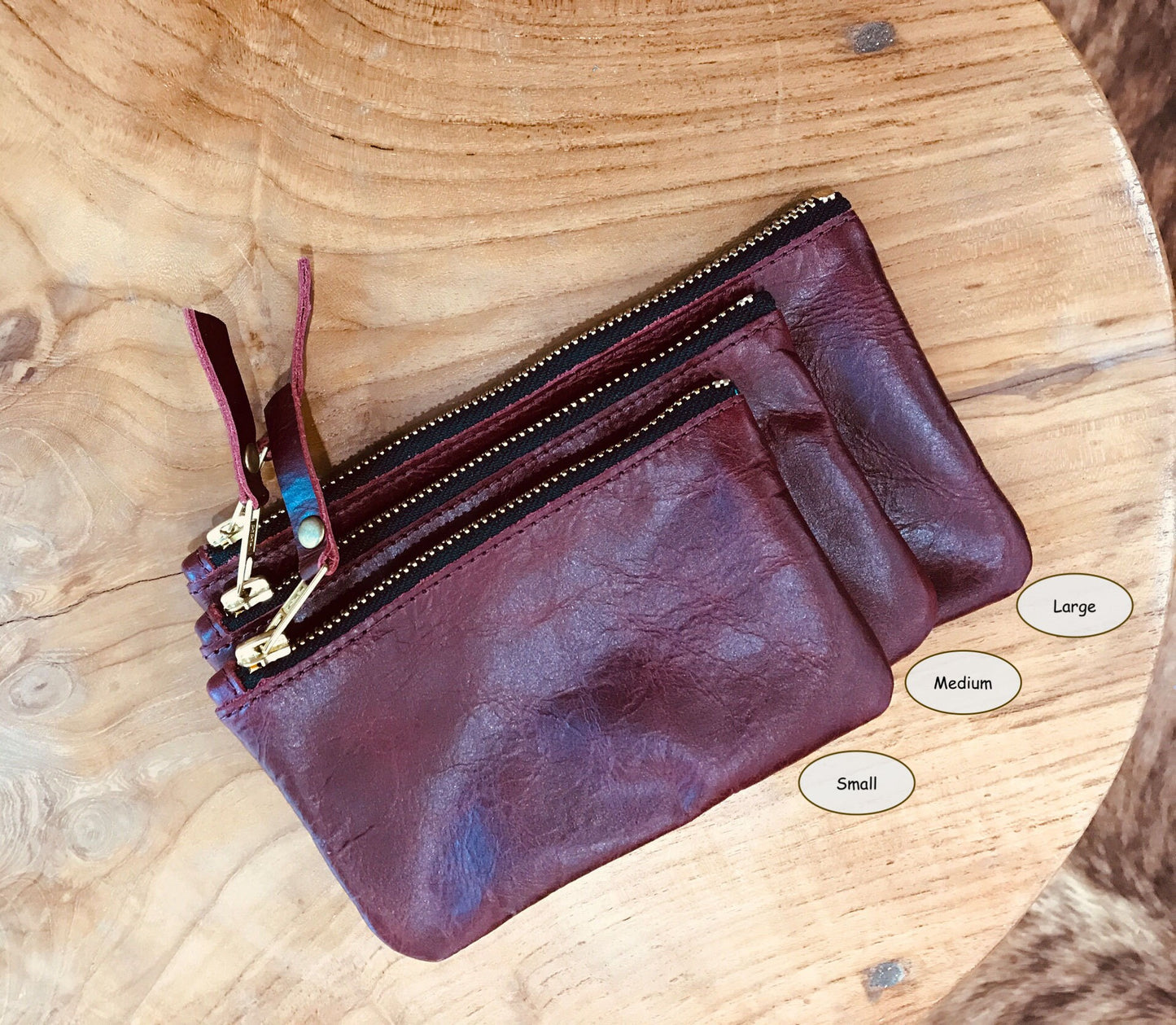 Rose Gold Metallic leather coin purse
