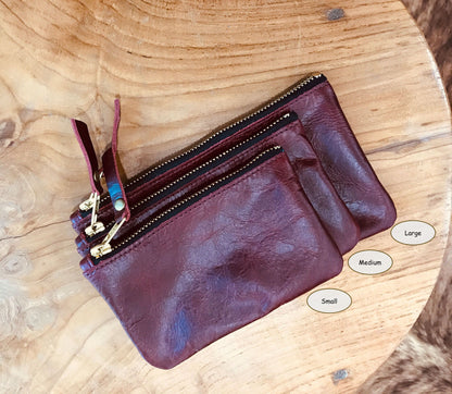 Rose Gold Metallic leather coin purse