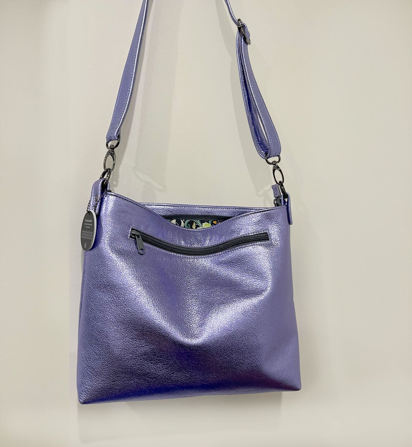 Metallic Lavender Lilac crossbody bag