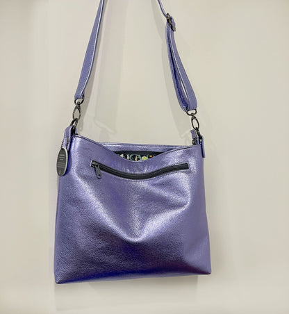 Metallic Lavender Lilac crossbody bag
