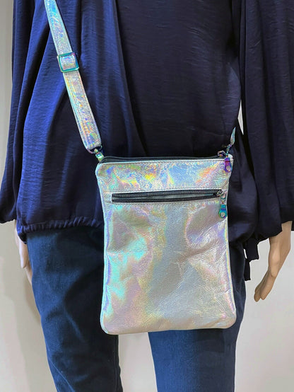 Small Holographic Leather Crossbody Bag