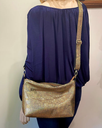 Iridescent Gold soft crossbody bag
