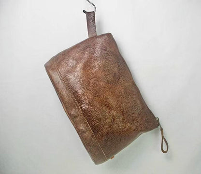 Vintaged Leather Toiletry bag, Mens Dopp kit
