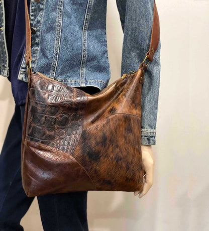 Cowhide Vintage Brown Leather Crossbody