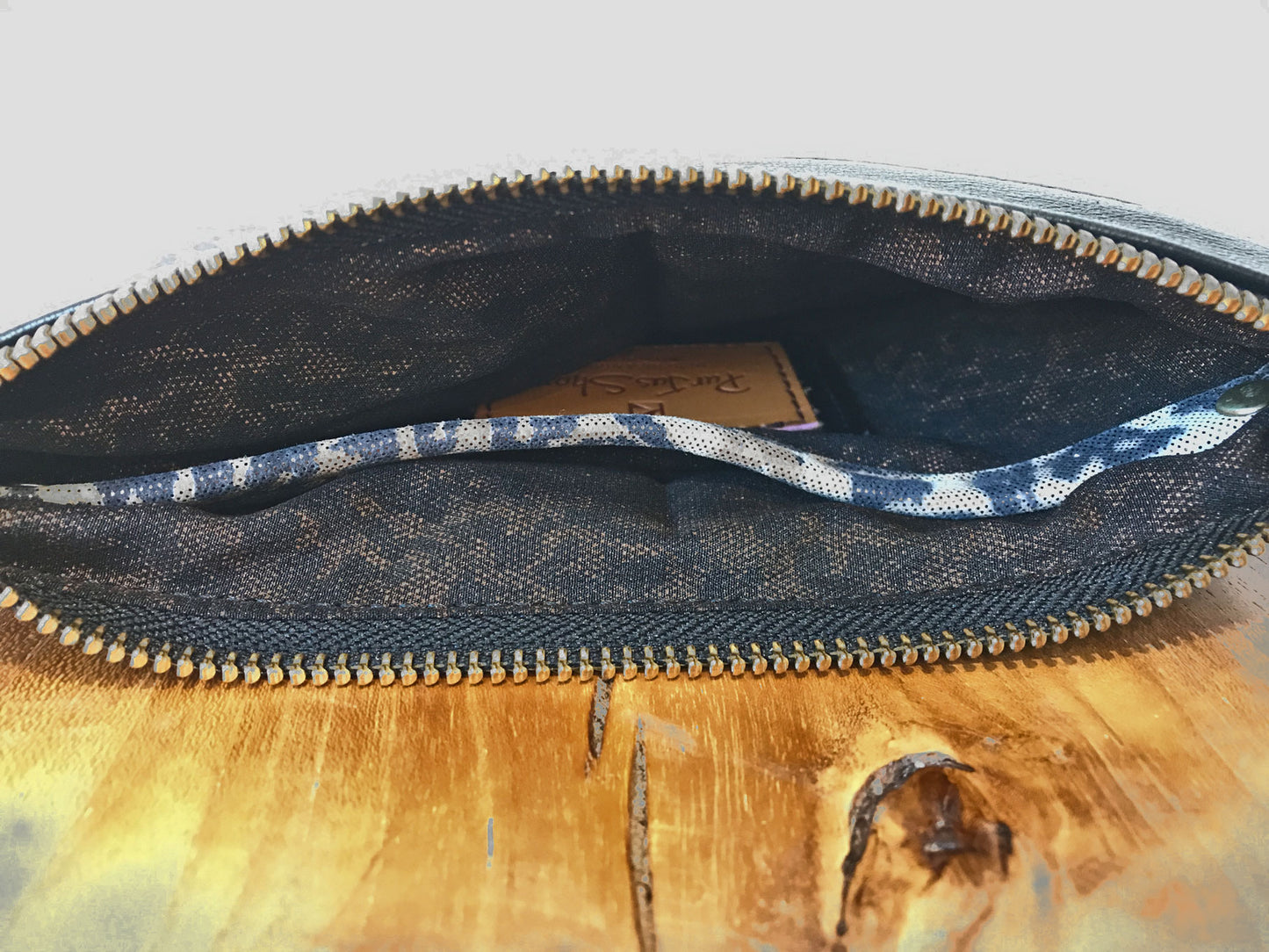 Leopard print shimmer leather Wristlet IN STOCK