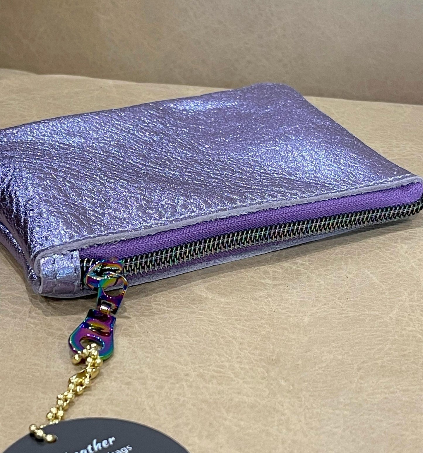 Lavender Purple Metallic Coin Purse