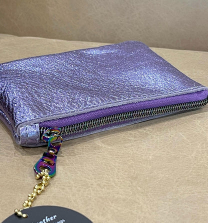 Lavender Purple Metallic Coin Purse