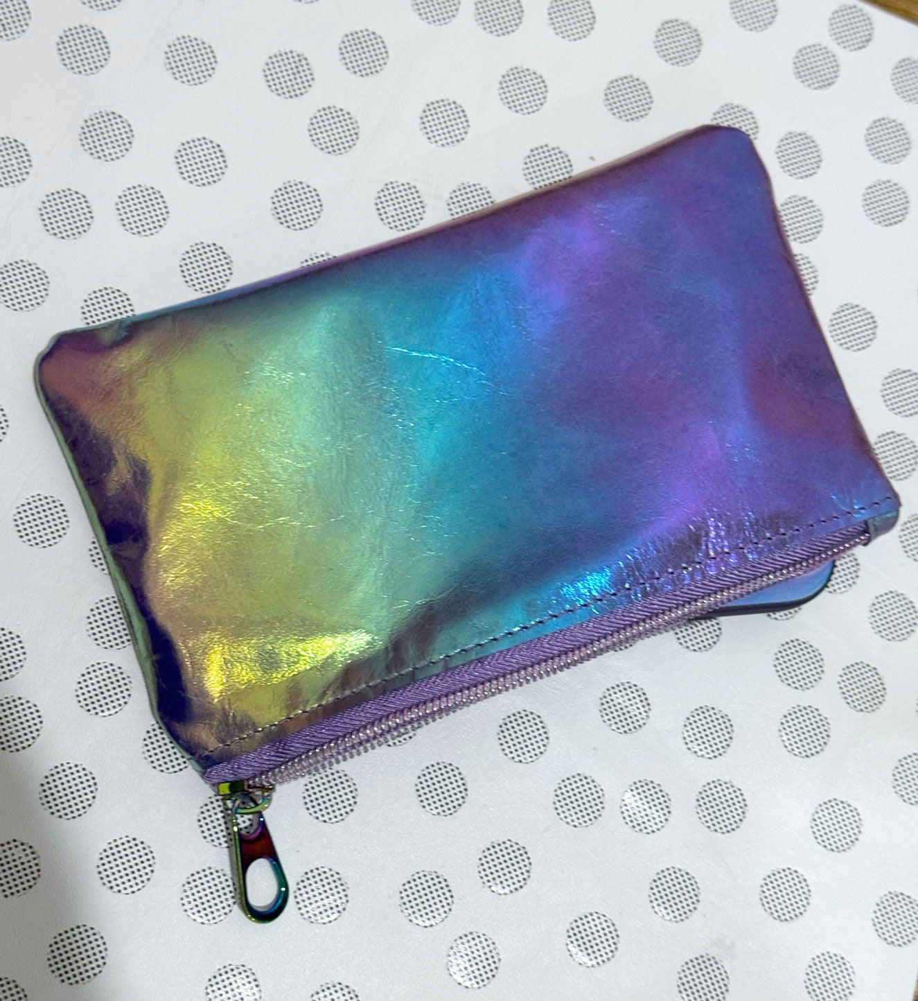 Rainbow Aurora Australis Metallic coin purse, coin purse pouch with easy glide zipper