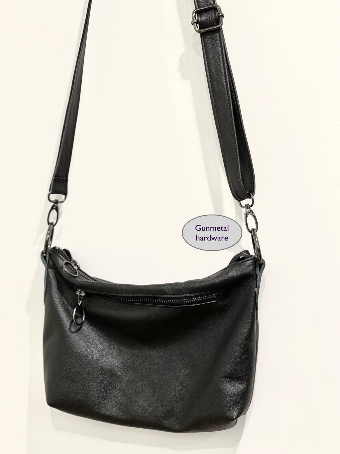 Small Black Leather shoulder crossbody bag