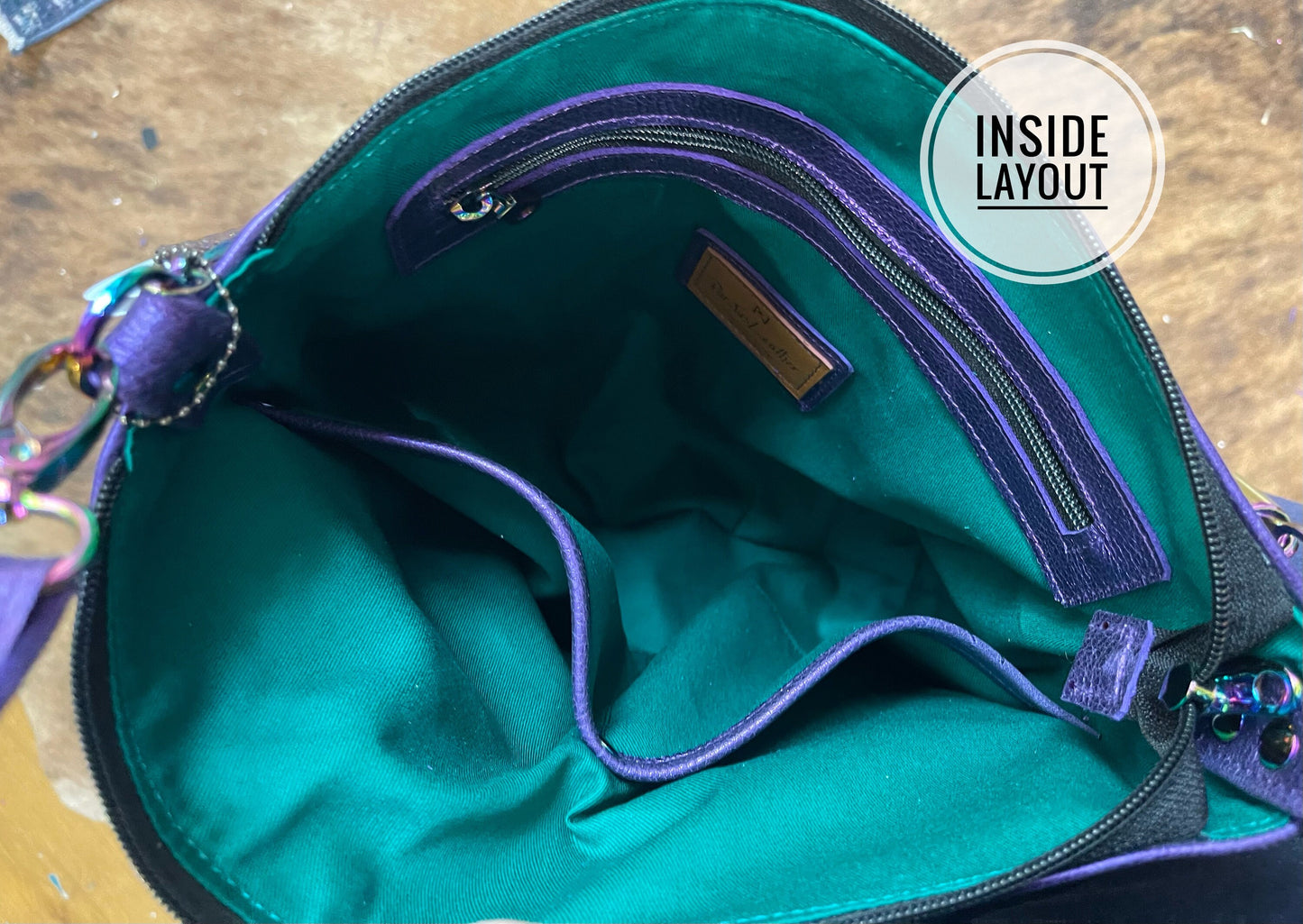 Metallic Purple Purse bag, Crossbody purse