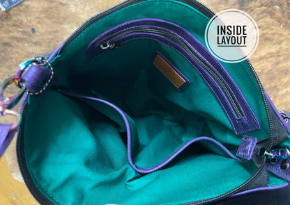Metallic Purple Purse bag, Crossbody purse