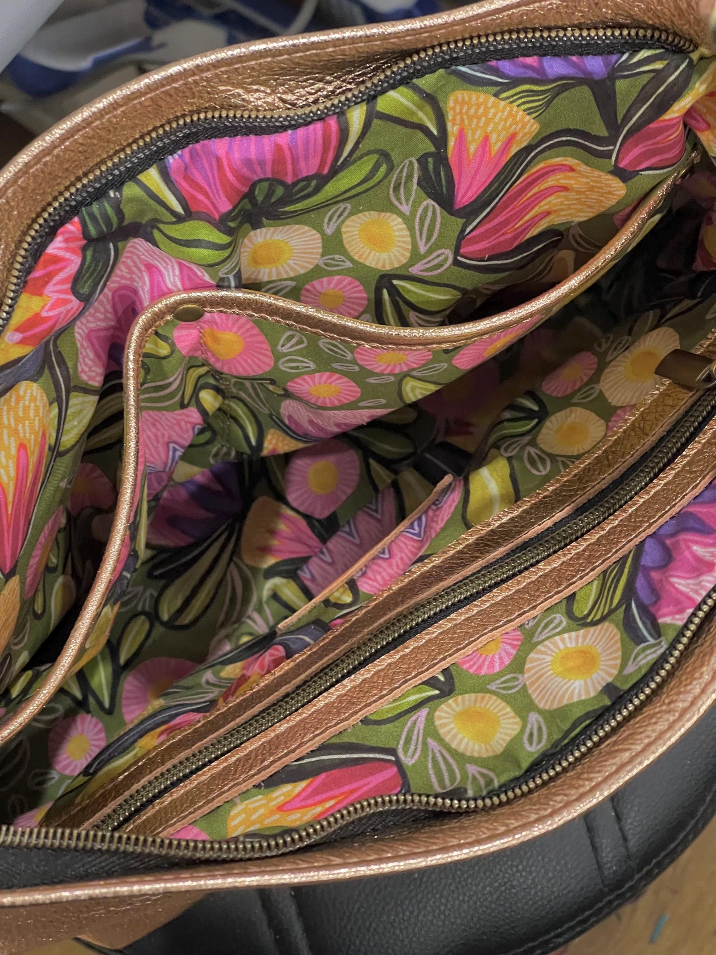 Metallic Purple Italian Hobo Shoulder Bag with Rainbow hardware