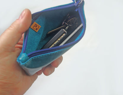 Vintage Teal leather coin purse