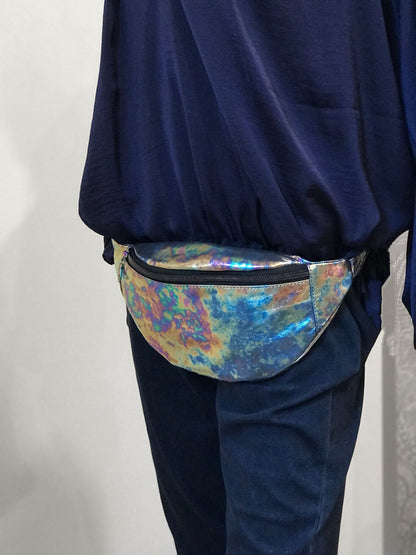 Bum Bag, Oil slick Leather Waist Bag