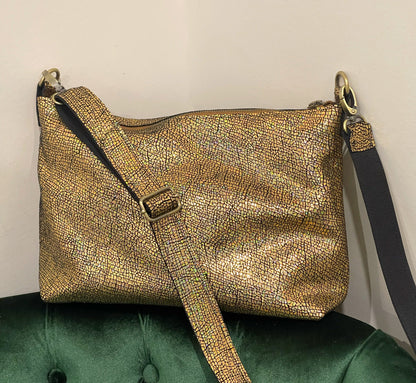 Iridescent Gold soft crossbody bag