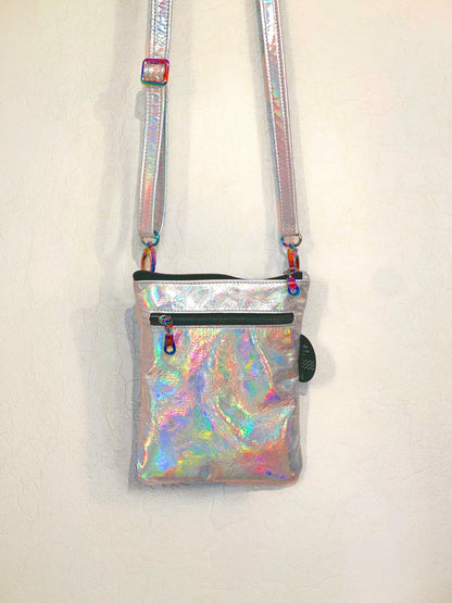 Small Holographic Leather Crossbody Bag