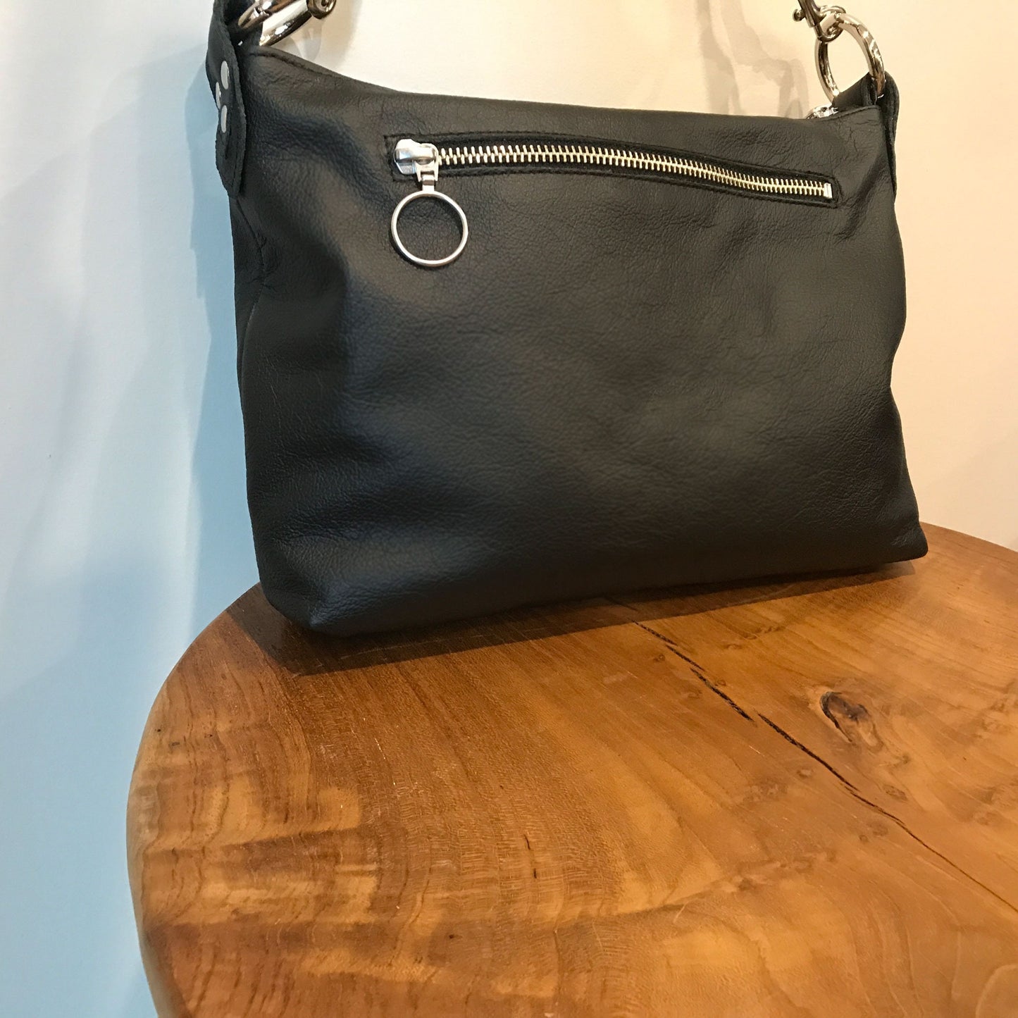 Small Black Leather shoulder crossbody bag