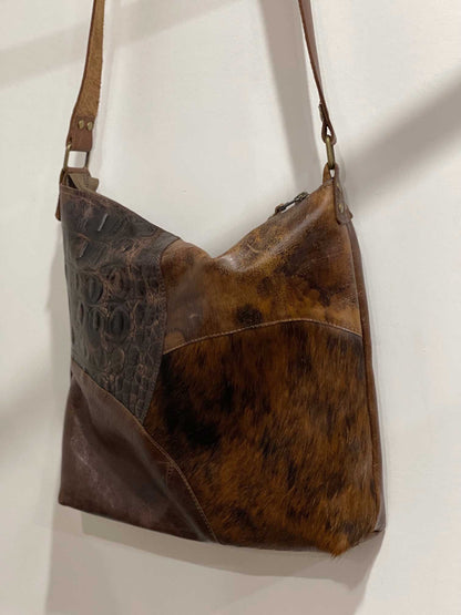 Cowhide Vintage Brown Leather Crossbody