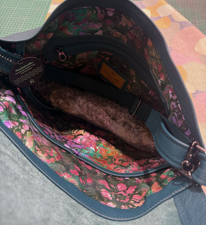 Pebble Teal leather shoulder or crossbody bag